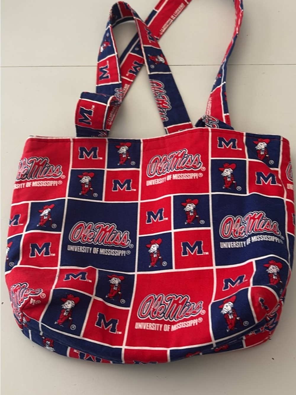University of Mississippi (Ole Miss) Red & Navy Quilted Shoulder Bag
